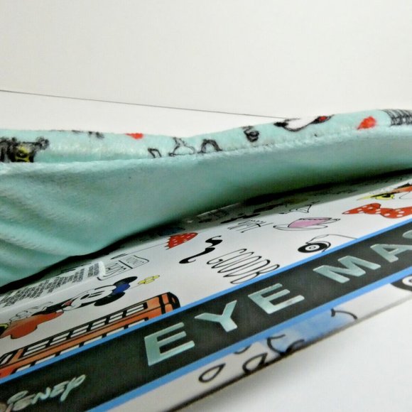 Eye Mask Disney London Mickey & Minnie Mouse Ears Queen Crown Red Bus Fuzzy NWT - Picture 7 of 8